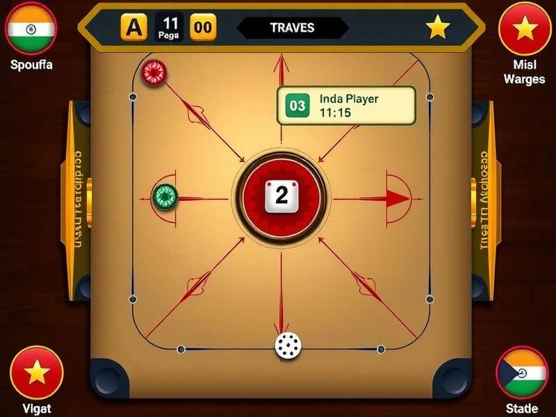 Carrom Ace Conqueror gameplay screenshot showing multiplayer match